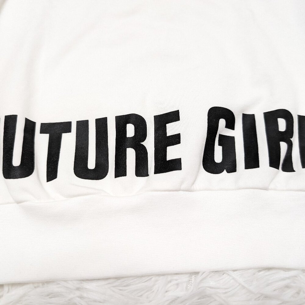 Kappa Girls Crew Neck White Pullover Loopknit Long Sleeve Sweatshirt NWOT - Picture 2 of 11